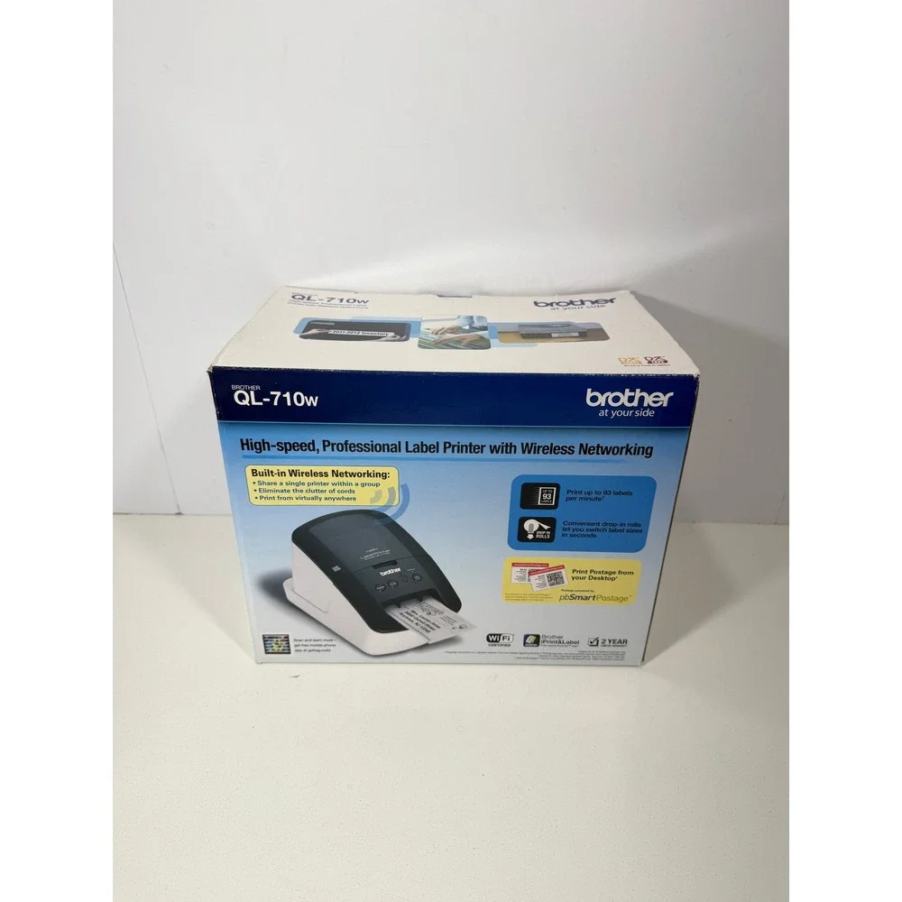 Brother QL-710W Wireless High-Speed Professional Thermal Label Printer Black Wh